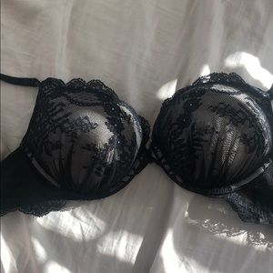 VS black lace push up bra